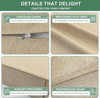 Summsun Outdoor Chair Cushions Set of 2, Faux Linen Patio Furniture Cushions - Image 5