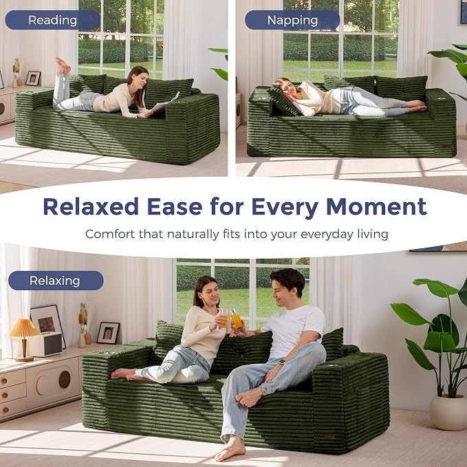 MAXYOYO 79" Oversized Boneless Loveseat Sofa Couch - Image 4