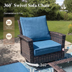 HERA'S HOUSE Patio Furniture Set, High Back Swivel Outdoor Chair - Image 2