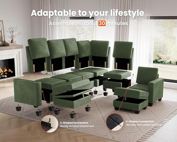 CHIC HOUSE Modular Sectional Sofa - Image 4