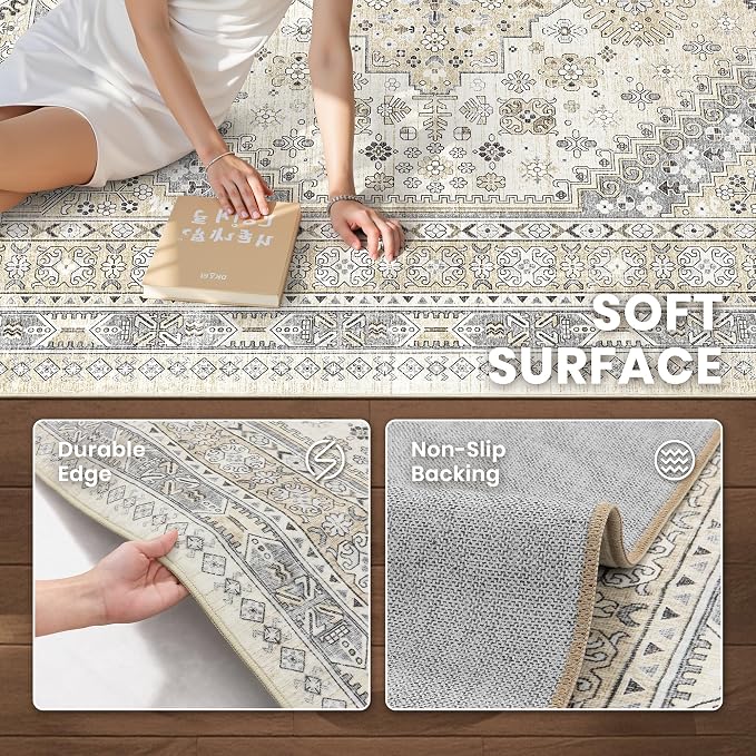 10x12 Area Rugs for Living Room, Large Washable Rug, Dining Room, Low Pile - Image 6