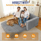 HABUTWAY 49.8" Loveseat Boneless Couch, 4-in-1 Convertible Sofa Bed, Plush Fur - Image 7