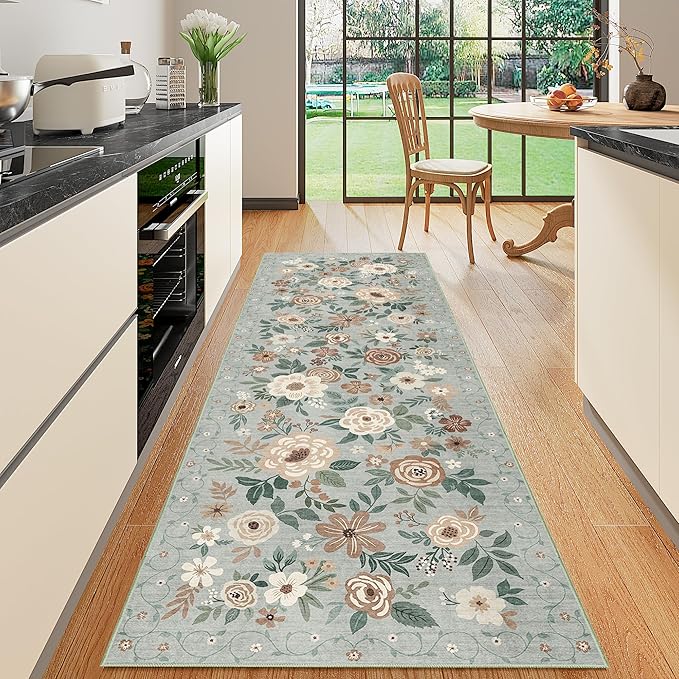 DUKINO 2.6x8 Runner Rug Washable Runner Rug by DUKINO