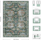 5x7 Area Rugs, Vintage Retro Soft Washable Rug, Non-Slip Low Pile Rugs - Image 2