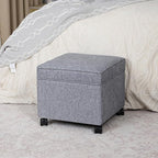 Adeco 17.5 Inch Square Storage Ottoman by Adeco
