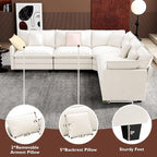 Ihanherry 114" V-Shaped Modern Sofa Modular Sectional Cloud Couch - Image 6