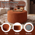 BSHOMGI Round Ottoman, Corduroy Ottomans Foot Stool, 27.5" Pouf Footstool - Image 7