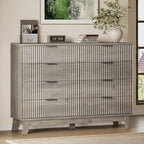 BORNOON 53" Tall Dresser for Bedroom, 8-Drawer Fluted Chest of Drawers by BORNOON