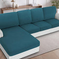 H.VERSAILTEX Sectional Couch Covers 1 Piece Chaise Slipcover L Shape Separate by HVERSAILTEX