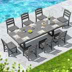 SERWALL Outdoor Armless Dining Chairs Set of 2, All-Weather HDPE Patio Chair - Image 5