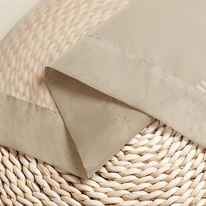 Chyhomenyc Taupe Sheer Valance for Windows, 2 Pack | Light Filtering Voile Soft - Image 4