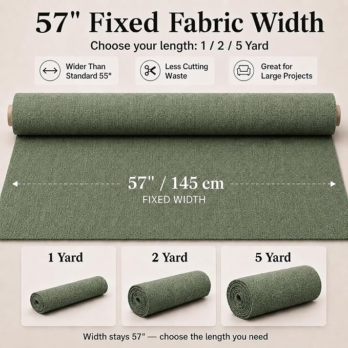Mini Chenille Linen Blend Upholstery Fabric by the Yard, 57 Inch Wide Soft - Image 3