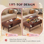 WLIVE Coffee Table for Living Room, Lift Top Coffee Table - Image 5