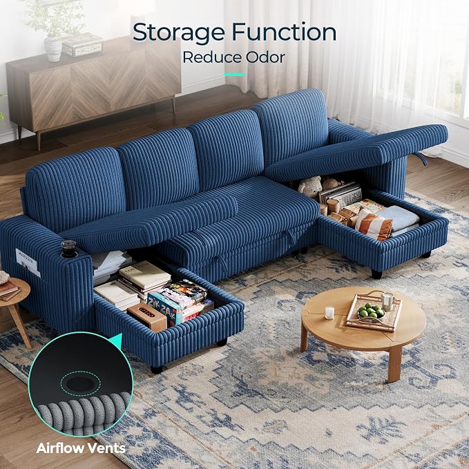 LINSY HOME Sectional Sleeper Sofa Pull Out Couches - Image 4