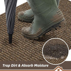 BEQHAUSE Dirt Trapper Door Mat 24" x 36" Half Circle Non Slip Rugs, Absorbent - Image 3