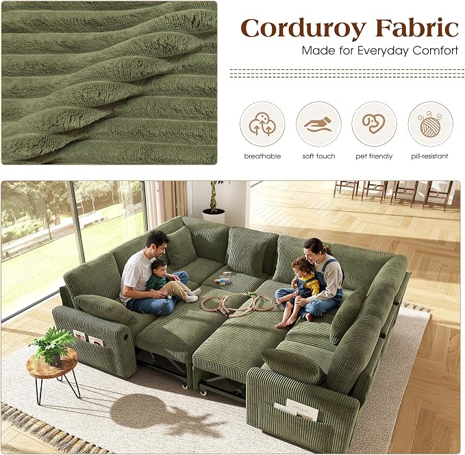 Ihanherry 8-Seater Large Sectional Sofa Bed - Image 4