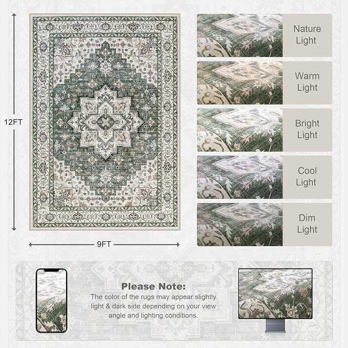 9x12 Area Rugs Living Room: Washable Rug - Image 2