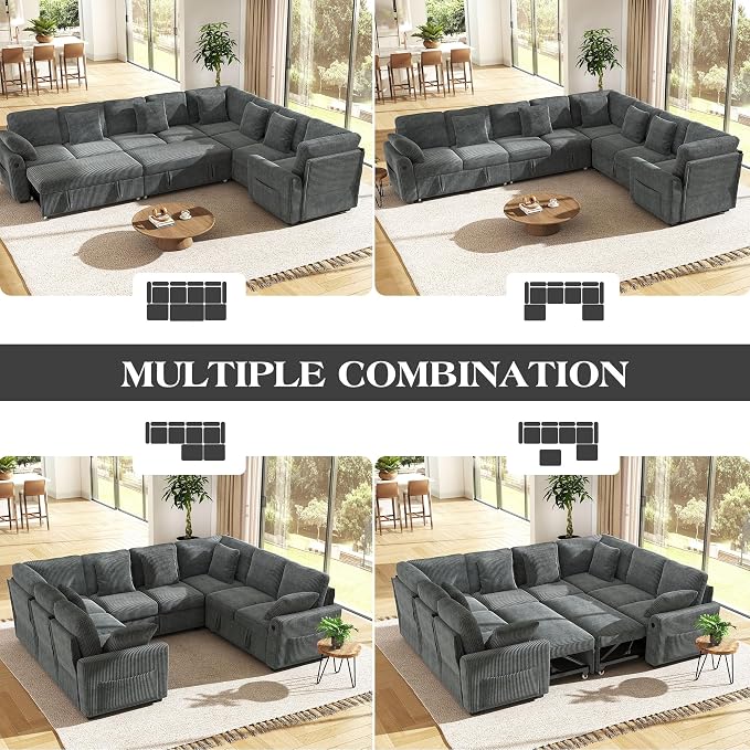 Ihanherry 8-Seater Large Sectional Sofa Bed - Image 8