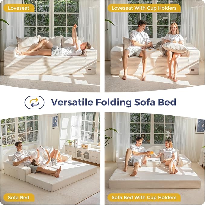 MAXYOYO Convertible Sofa Bed, Folding Sleeper Chair - Image 4