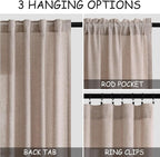 Oatmeal Linen Curtains 120 Inch Extra Long - Image 3