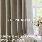 Vision Home Brown Pinch Pleated Full Blackout Curtains Linen Blended 60" Wide - Image 3
