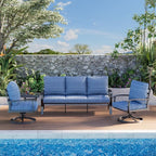 HOMREST Patio Furniture Sets 4 PCS Outdoor Metal Conversation Sets, 360 Degree - Image 9