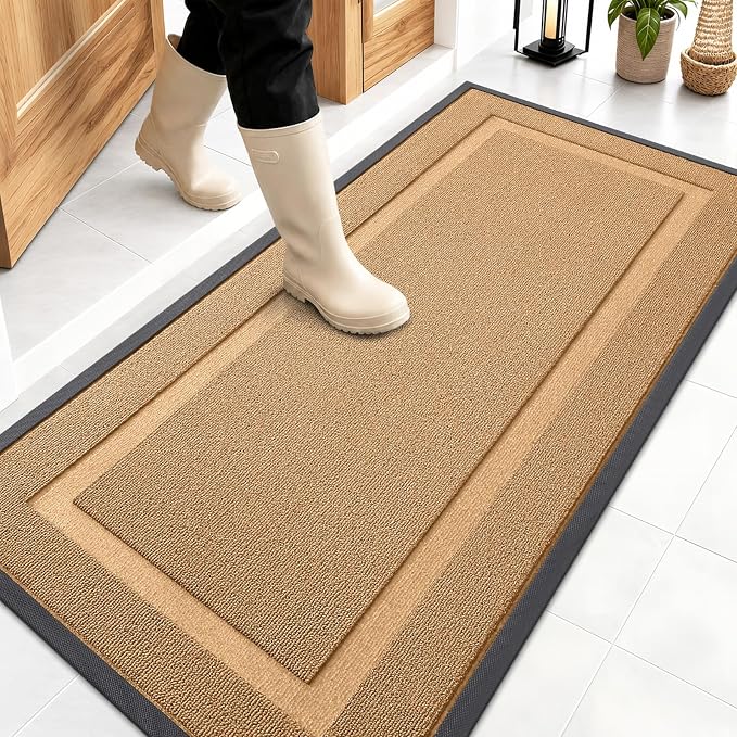 OLANLY Front Door Mat Outside 47x23, All-Season Heavy-Duty Rubber Doormat | by OLANLY