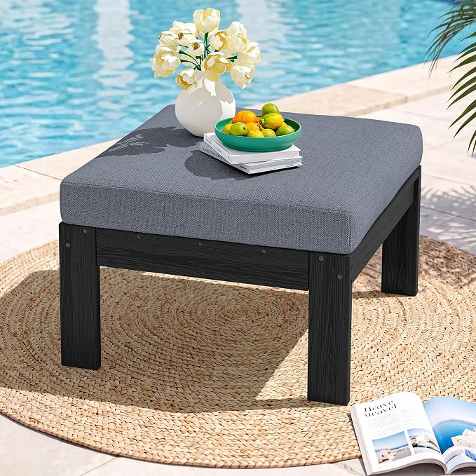 SERWALL Outdoor Ottoman with Cushions by SERWALL