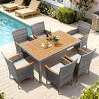 Devoko Dining 7 PCS Furniture, Patio Conversation Set by DEVOKO