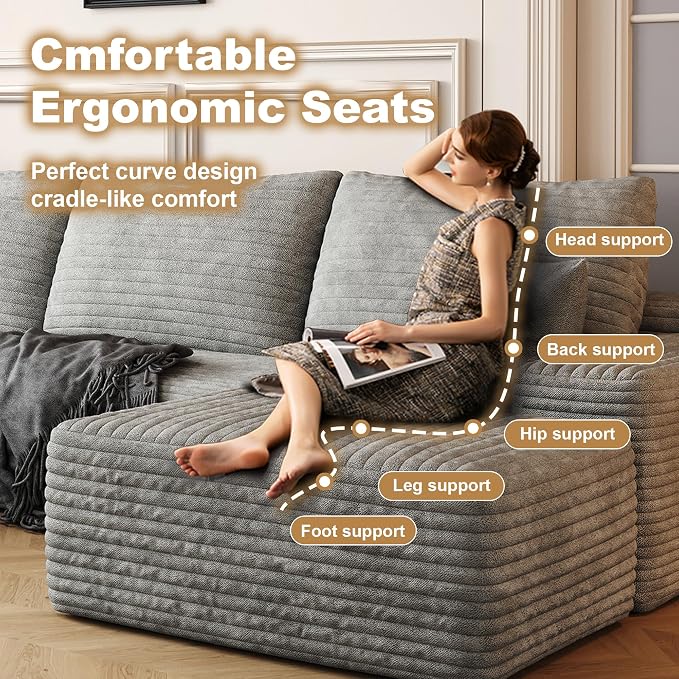 AUGOP 108" Sectional Couches for Living Room Modern Modular Sofa - Image 5