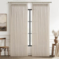 Extra Wide Natural Linen Curtains 84 Inch Length 2 Panels by PleatedDrapes