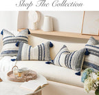 Navy Dark Blue Decorative Throw Pillow Cover 20x20 Square Boho Accent - Image 6
