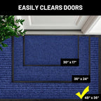 Front Door Mat Indoor Outdoor Welcome Entryway Entrance Doormat, 48x36 Blue | - Image 4