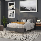 Flash Furniture Bedford Tufted Upholstered Full Size Headboard in Dark Gray - Image 4
