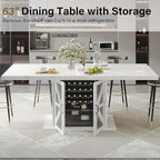 LVB Modern Dining Table for 4 to 6, Wooden Pedestal Dining Room Table - Image 6