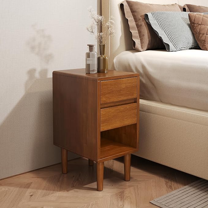 Narrow Nightstand 2 Drawers by IUNVR