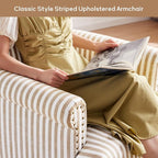 HUIMO Linen Fabric Accent Chair, Mid-Century Modern Armchair - Image 6