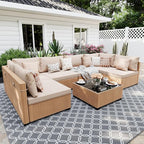 UPHA 7 Pieces Patio Furniture Sets, Wicker Outdoor Sectional Sofa Couch by UPHA