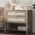 Xixini Nightstand Set of 2, Rattan Boho Bedside Table - Image 8