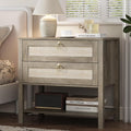 Xixini Nightstand wih 2 Drawers & Open Shelf, Small Mid Century Modern Night by Xixini