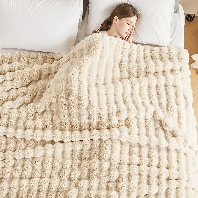 50x60 Inches Ultra-Soft Fuzzy Faux Fur Plush Throw Blanket - Image 4