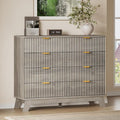 BORNOON Fluted 8 Drawer Tall Dresser, 47.2" Wide Modern Boho Chest of Drawers by BORNOON