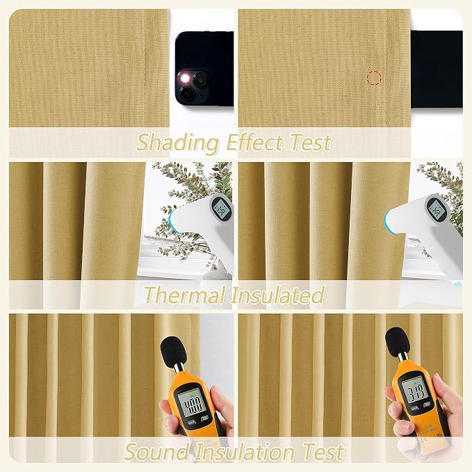 100% Blackout Curtains 90 Inch Length 2 Panels Set - Image 5