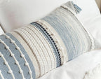 Coastal Blue Decorative Lumbar Pillow Cover 14x36 Boho Long Body Pillow - Image 9