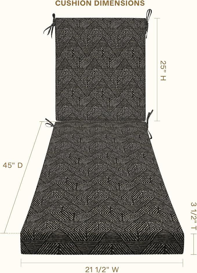 Honeycomb Outdoor Chaise Lounge Cushion - Image 2