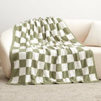 EXQ Home Checkered Throw Blanket, Knitted Blanket - Image 3