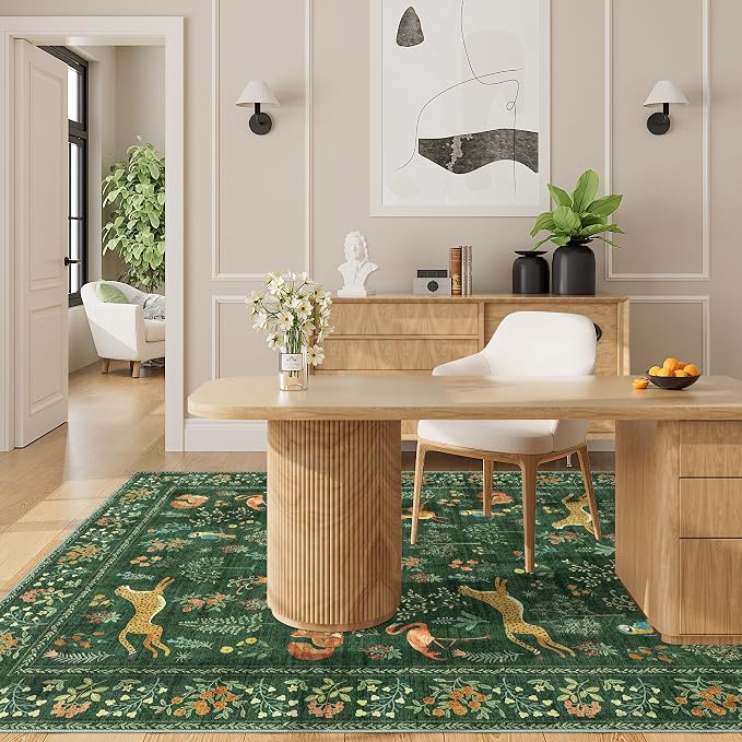 DUKINO 4x6 Area Rug, Non Slip Animal Washable Rug - Image 5