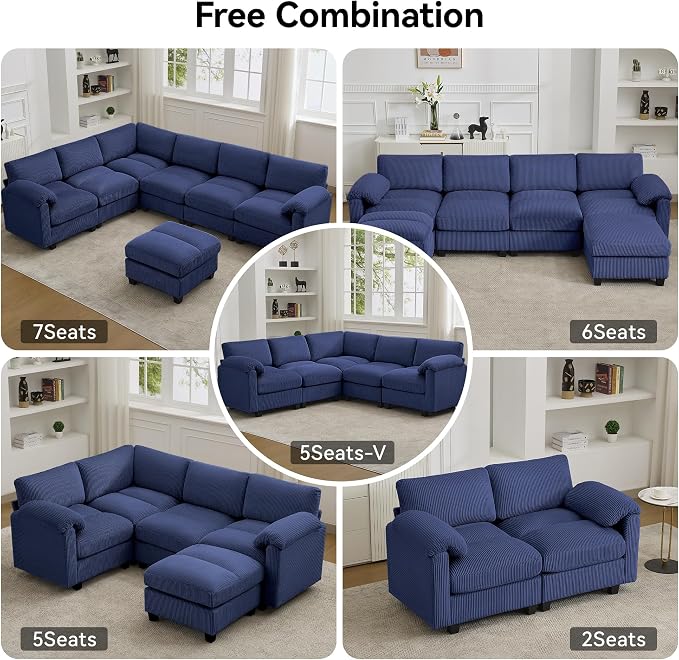 114'' V-Shaped Sectional Cloud Couch - Image 7