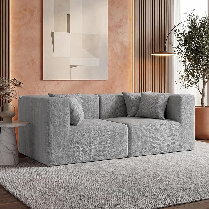 MONVANE 75" Loveseat Sofa, Comfy Chenille Cloud Couch by MONVANE
