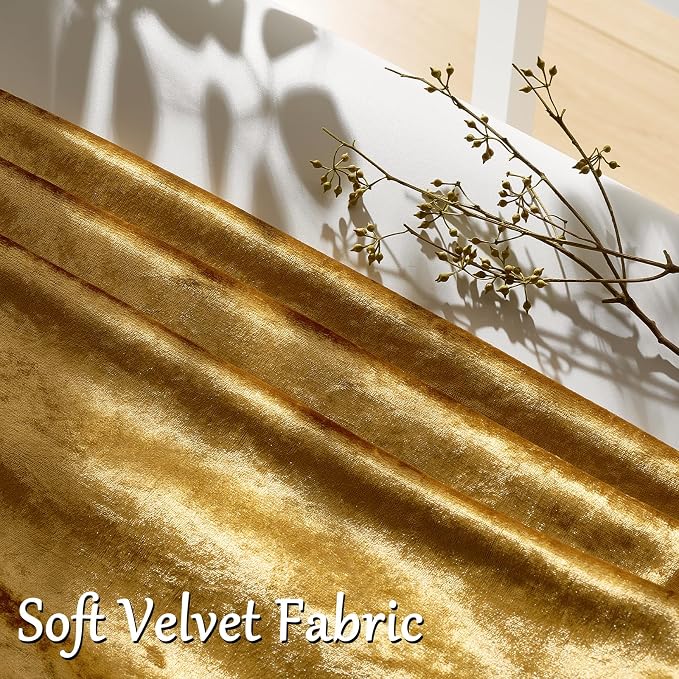 GIGIZAZA Crushed Gold Velvet Throw Pillow Covers 18x18 Pack of 2 | Decorative - Image 3